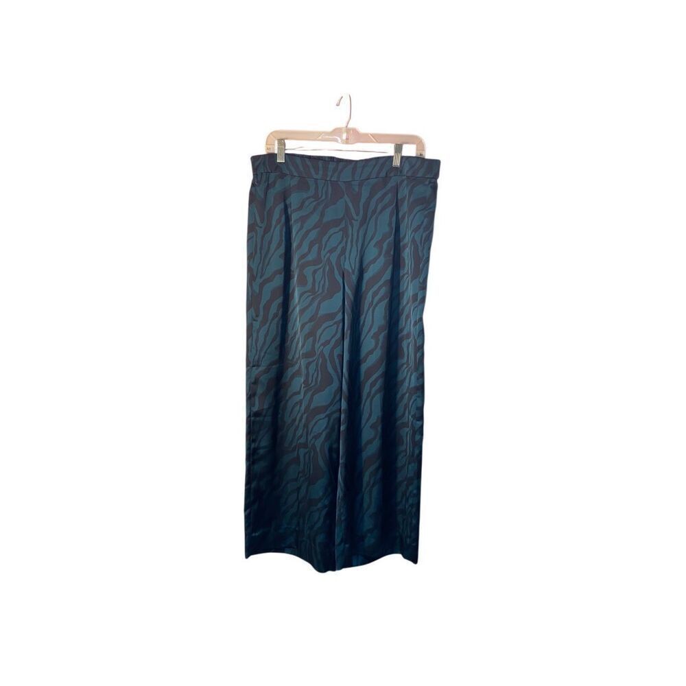 J Crew Satin Wide Leg Crop Zebra Print Pants Size 10